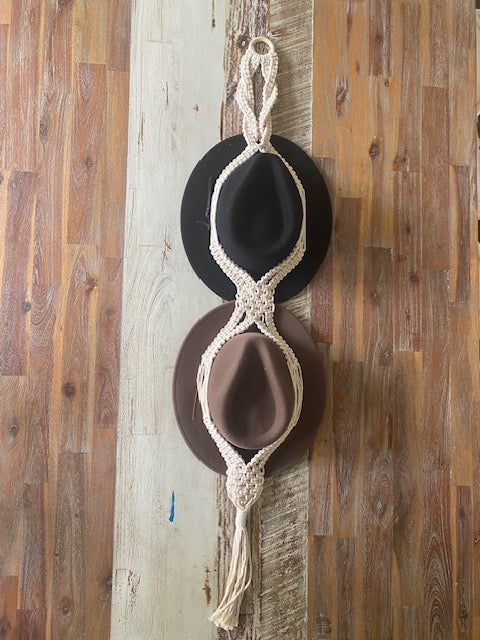 Macrame 2 Hat Hanger