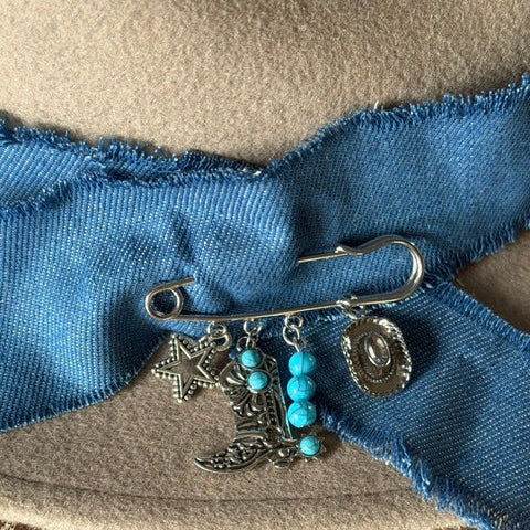 Hat Turquoise Charm Pin